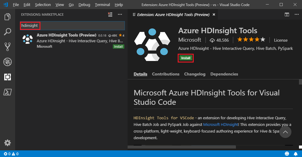 Инструменты HDInsight для кода Visual Studio теперь в общем доступе